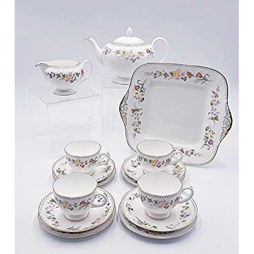 783 - WEDGWOOD CHINA 15 PIECE TEASET IN THE MIRABELLE DESIGN