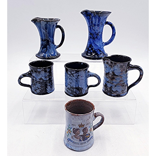 787 - EWENNY POTTERY ITEMS Inc CUPS & JUGS (Largest Being 15cm)