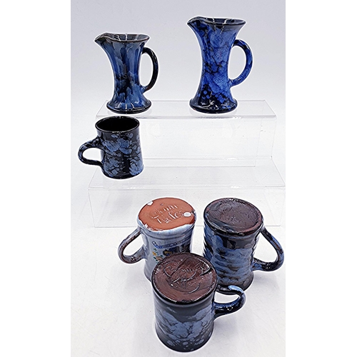 787 - EWENNY POTTERY ITEMS Inc CUPS & JUGS (Largest Being 15cm)