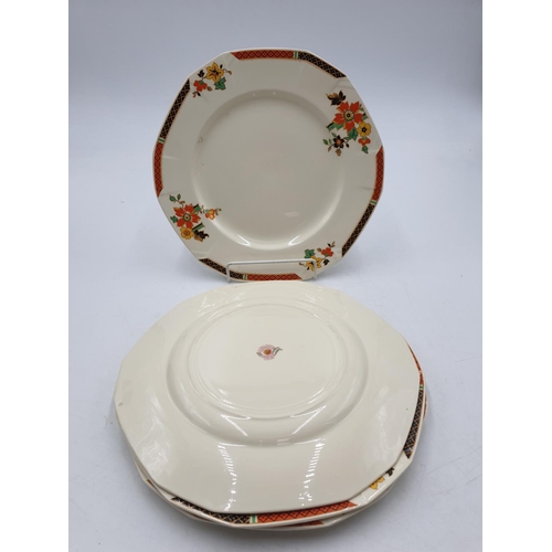 790 - ALFRED MEAKIN 25cm Dia DINNER PLATES (4) IN the MARIGOLD DESIGN