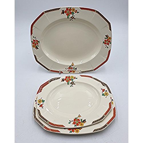 791 - ALFRED MEAKIN SERVING PLATES (3) IN the  MARIGOLD DESIGN (All Have Slight Chips On Underside)