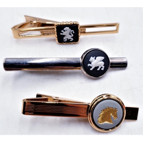 86 - WEDGWOOD CAMEO TIE CLIPS (3)