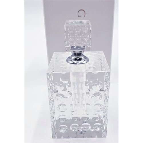 210 - GALWAY CRYSTAL 78mm x 58mm x 58mm x 58mm PERFUME BOTTLE With CRYSTAL 23cm x 23cm x 23xm CUBE TOP (Or... 