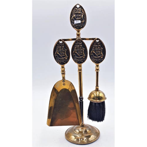 263 - BRASS COMPANION SET