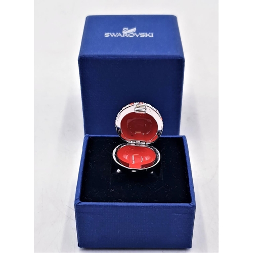 269 - PRESENTED AS A SWAROVSKI RED/WHITE CRYSTAL HINGED RING (Size N) (Boxed)