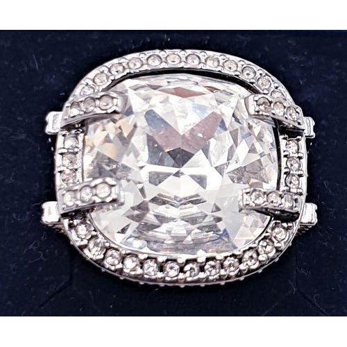 270 - PRESENTED AS A SWAROVSKI Large CRYSTAL CENTRE STONE RING (Size P/Q) (Boxed)