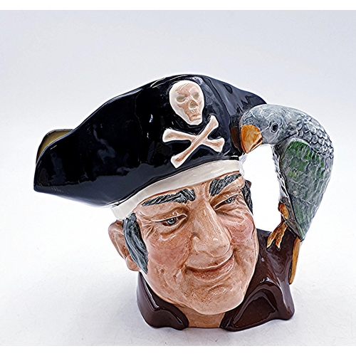 293 - ROYAL DOULTON 18cm CHARACTER JUG 'LONG JOHN SILVER' (Handle: A Parrot) D6335 1952/98 Designed By Mr ... 