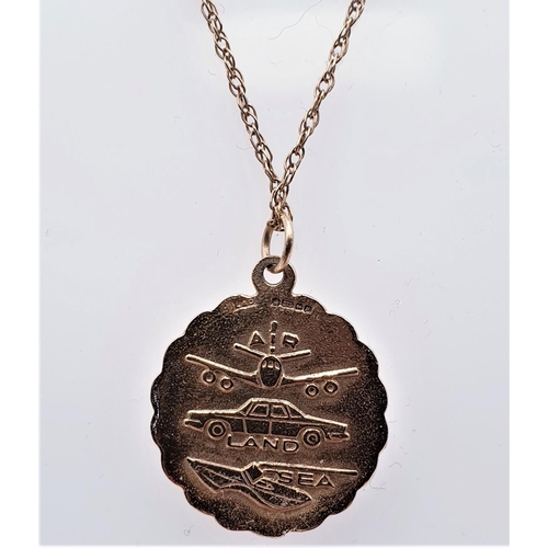 337 - PRESENTED AS A 9ct GOLD (375) ST CHRISTOPHER PENDANT ON A 44cm GOLD (375) CHAIN (Total Weight 3 Gram... 