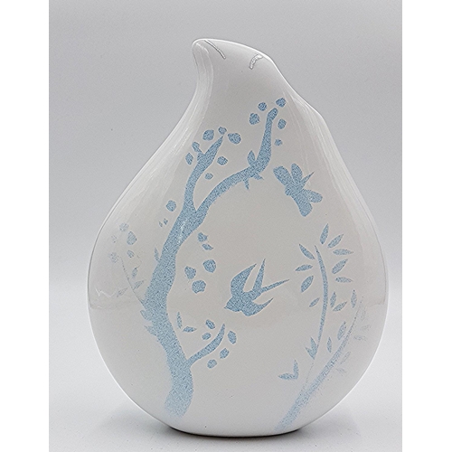 130 - LUCY GOODWIN DESIGNS (Designed , Made And Hand Painted In Stoke On Trent,England) CERAMIC 23cm WHITE... 