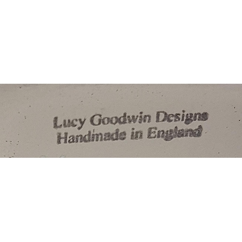 134 - LUCY GOODWIN DESIGNS (Designed , Made And Hand Painted In Stoke On Trent,England) CERAMIC 11.5cm WHI... 