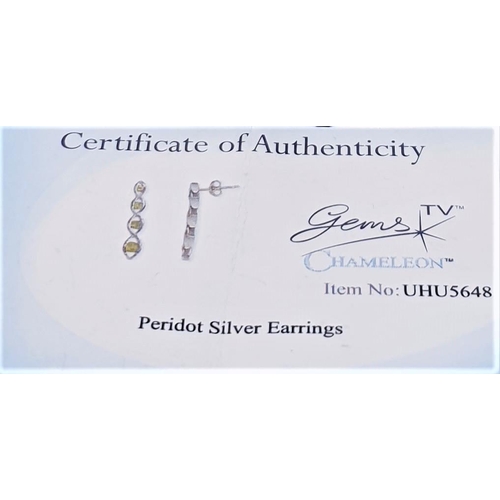 171 - PRESENTED AS A PAIR OF SILVER (925) STONE SET EARRINGS (Complete With Certificate Of Authenticity)