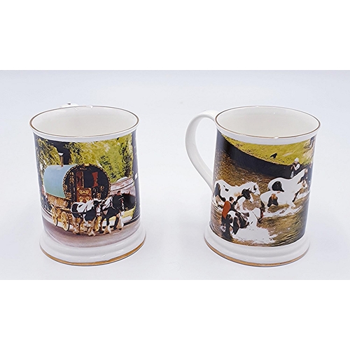 186 - BONE CHINA ROMANY GYPSY SCENE MUGS (2)