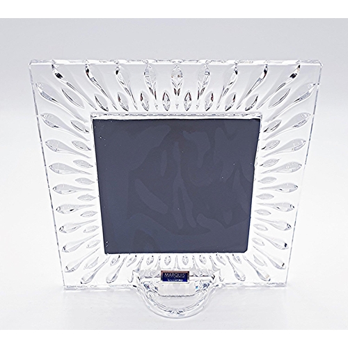 195 - WATERFORD CRYSTAL 12.5cm x 12.5cm PHOTO FRAME IN THE SHERIDAN DESIGN