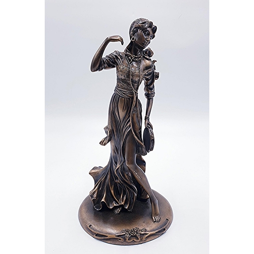 221 - COLD CAST BRONZE Large 31cm CLASSICAL FIGURINE OF A  DANCING GIRL (A/F)