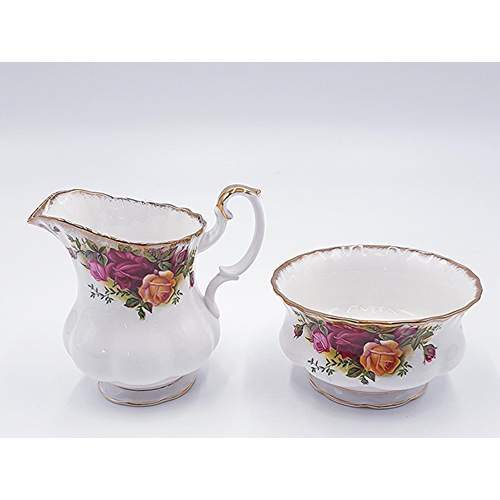 293 - ROYAL ALBERT CHINA CREAM & SUGAR IN THE OLD COUNTRY ROSES DESIGN