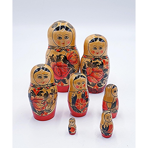 376 - RUSSIAN SEVEN Piece MATRYOSHKA DOLL SET 
(Matryoshka dolls; also known as babushka dolls, stacking d... 