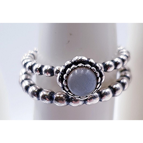 396A - PRESENTED AS  A PAIR OF STERLING SILVER PANDORA BOBBLE DESIGN STACKING RINGS (Size N,Total Weight 6.... 