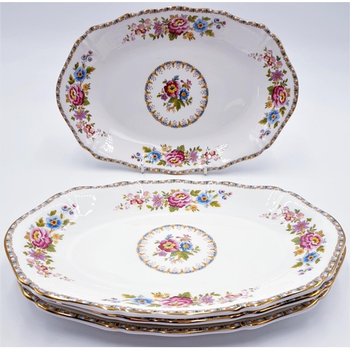 103 - ROYAL GRAFTON CHINA 28 cm x 18.5 cm OVAL TRAYS (4)