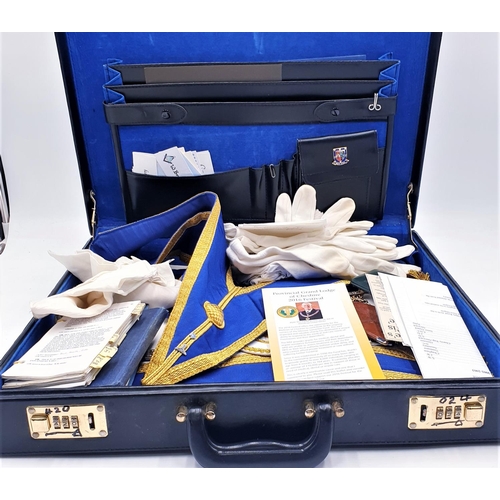 11 - BLACK MASONIC Large BRIEFCASE With MASONIC APRONS,BOOKS,Etc