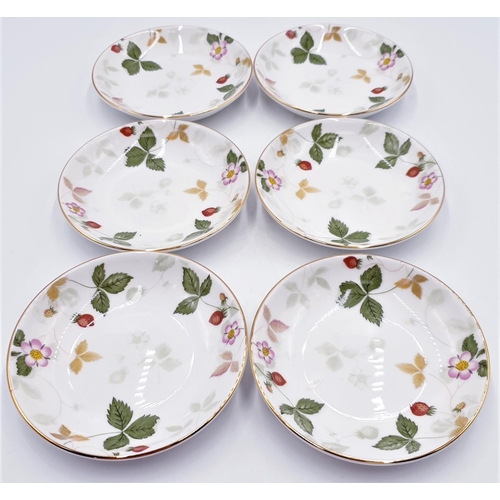 113 - WEDGWOOD CHINA TRINKET DISHES (6) IN THE WILD STRAWBERRY DESIGN (Marked 2nds)