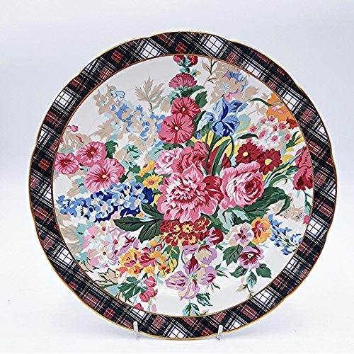 120A - WEDGWOOD CHINA 28cm Dia PLATE IN THE HAMPTON FLORAL DESIGN By Designer Mr Ralph Lauren