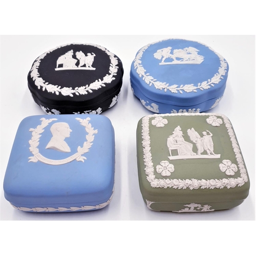 129 - WEDGWOOD JASPER WARE BOXES (4)