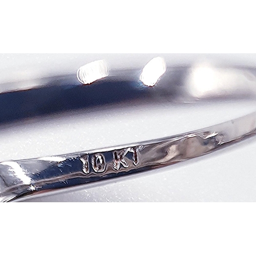 138 - PRESENTED AS A 10kt WHITE GOLD (Stamped 10 kt ) STONE SET RING (Size U, Total Weight 3.25 Grams)