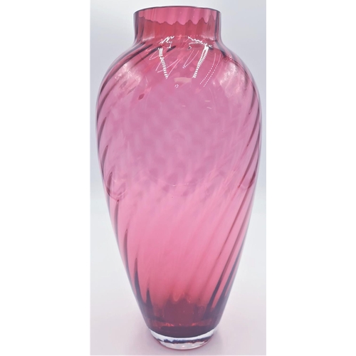 17 - CRANBERRY GLASS Large 35 cm VASE