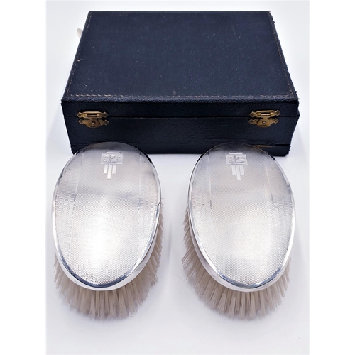 3 - SILVER BRUSHES (2) By Makers Lawson Ltd (Date 1956) (Assay Birmingham,Initials PS or SP) (Boxed) (Br... 