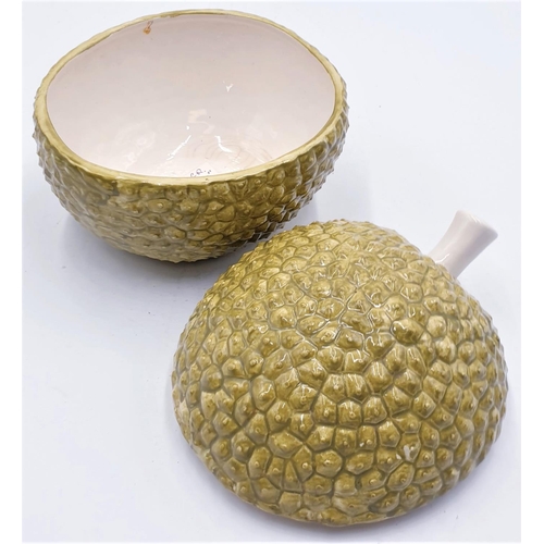 440 - ISLAND WORCESTER LIDDED POT IN FORM OF A BREADFRUIT From Jamaica Early Production Piece When They St... 