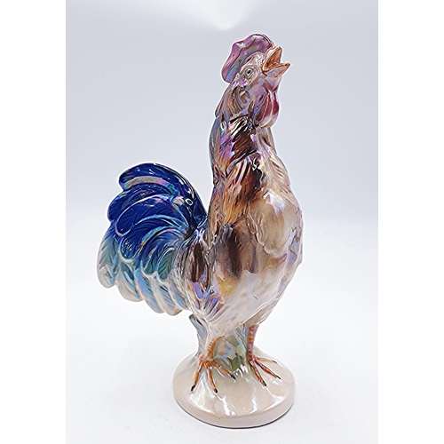 67 - JEMA WARE (Holland) Extra Large 31cm LUSTRE WARE MODEL OF A ROOSTER (Model No 171)