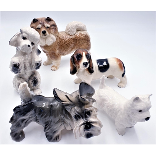 717 - CERAMIC MODELS OF FIVE DOGS Inc COOPERCRAFT ETC (Some With Faults)