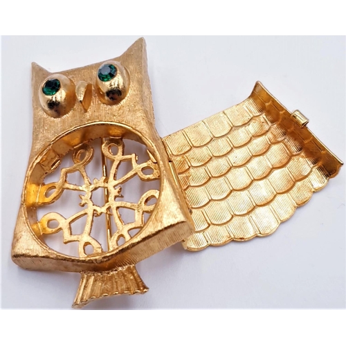 779 - OWL BROOCH/PERFUME (Put Some Tissue With Perfume On It Inside) HOLDER