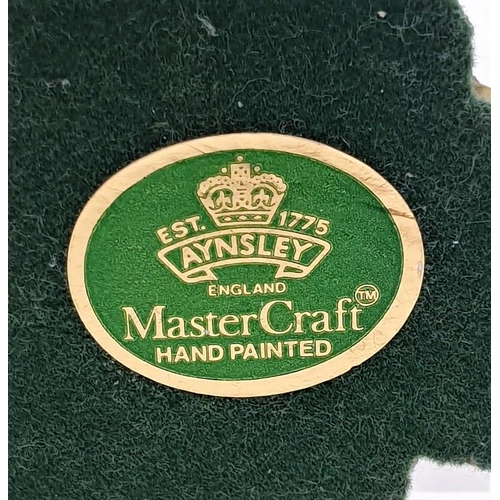 27 - AYNSLEY 17 cm MASTERCRAFT MODEL OF AN OWL ON A PLYNTH