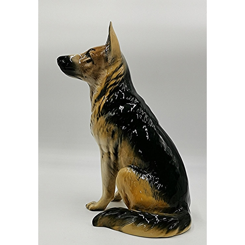 52 - BESWICK Extra Large 35.5cm MODEL OF AN ALSATIAN Model No 2410 (Dark And Sandy Brown-Gloss Colourway)... 