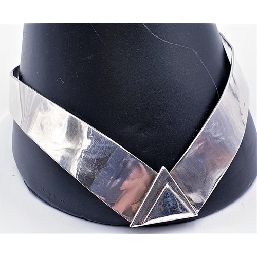 60 - SILVER (Hallmarked) TRIANGLE CUFF BANGLE (Total Weight 16.90 Grams)