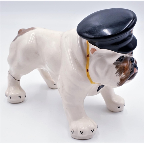 62 - CROWN DEVON FIELDINGS 16cm x 12 cm MODEL OF BRITISH BULLDOG  (Back Leg Restuck) (Rare)