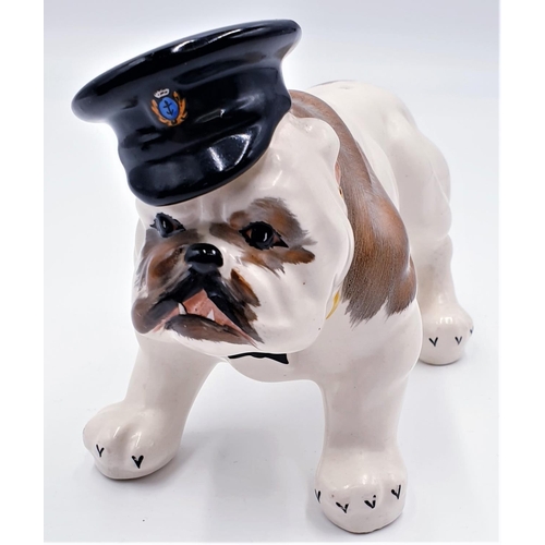 62 - CROWN DEVON FIELDINGS 16cm x 12 cm MODEL OF BRITISH BULLDOG  (Back Leg Restuck) (Rare)