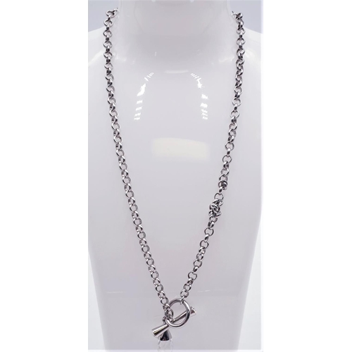 807 - T-BAR LADIES NECKLACE With CRYSTAL