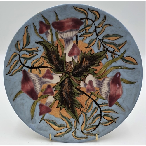 136 - COBRIDGE STONEWARE Large 28cm Dia CHARGER IN THE WOODLAND FLOOR DESIGN