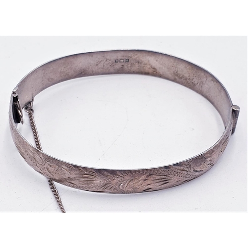 140 - SOLID SILVER BANGLE (By Excaliber Jewellery ,Birmingham) c1979 (Total Weight 24 Grams)