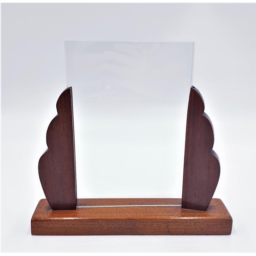 15 - WOODEN ART DECO FRAME And BASE PHOTO FRAME (Complete With Two Pieces Of Glass)