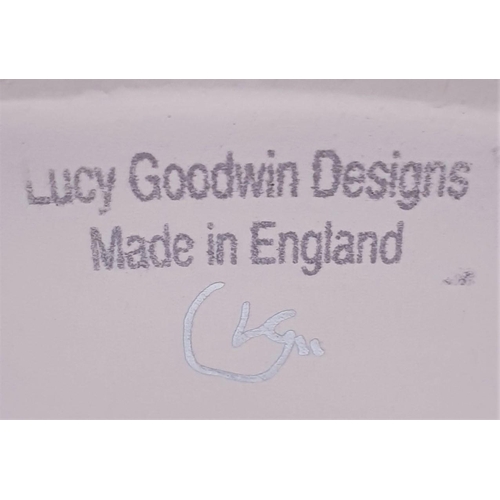 183 - LUCY GOODWIN DESIGNS (Designed , Made And Hand Painted In Stoke On Trent,England) CERAMIC 14.5cm VAS... 