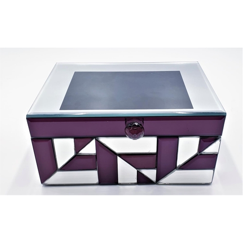 198 - JULIAN McDONALD 20cm x 13.5cm x 9.5cm MIRROR GLASS JEWELLERY BOX