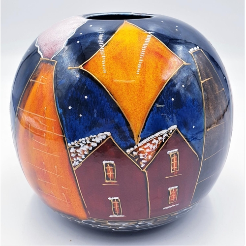 227 - ANITA HARRIS ART POTTERY Large 17cm High x 18cm SPHERE GLOBE VASE 