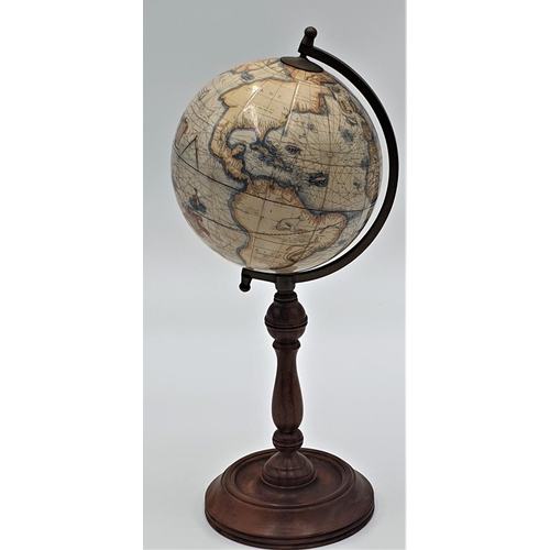 239 - DESK TOP WORLD GLOBE ON WOODEN PEDESTAL STAND (Original Box)