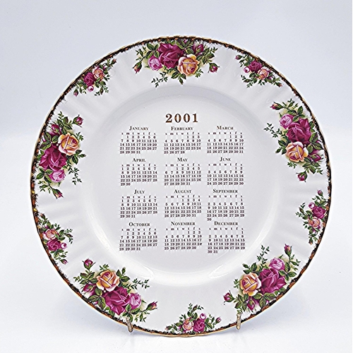 245 - ROYAL ALBERT CHINA 26.5 cm Dia CALENDAR PLATE 2001  Signed Michael Doulton