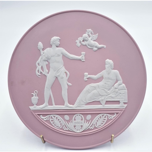 277 - WEDGWOOD PINK/JASPER WARE 18cm Dia PLAQUE