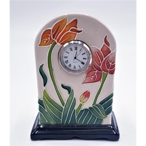 280 - BLUE SKY TUBELINED 14cm x 10cm MANTLE CLOCK