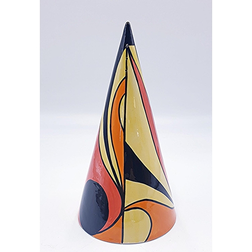 295 - LORNA BAILEY GIANT 23cm CONICAL SUGAR SHAKER IN THE FLAME DESIGN. (Old Ellgreave Pottery Backstamp) ... 